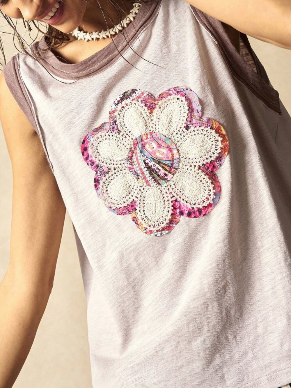 Multicolor Casual Women's Knitted Tank Top - Picture 2 of 7
